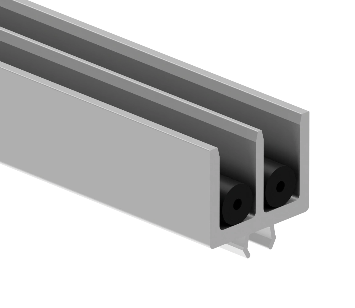 Профиль для раздвижной двери нижний паз 8 (м) Профиль для раздвижной двери нижний паз 8 (м)